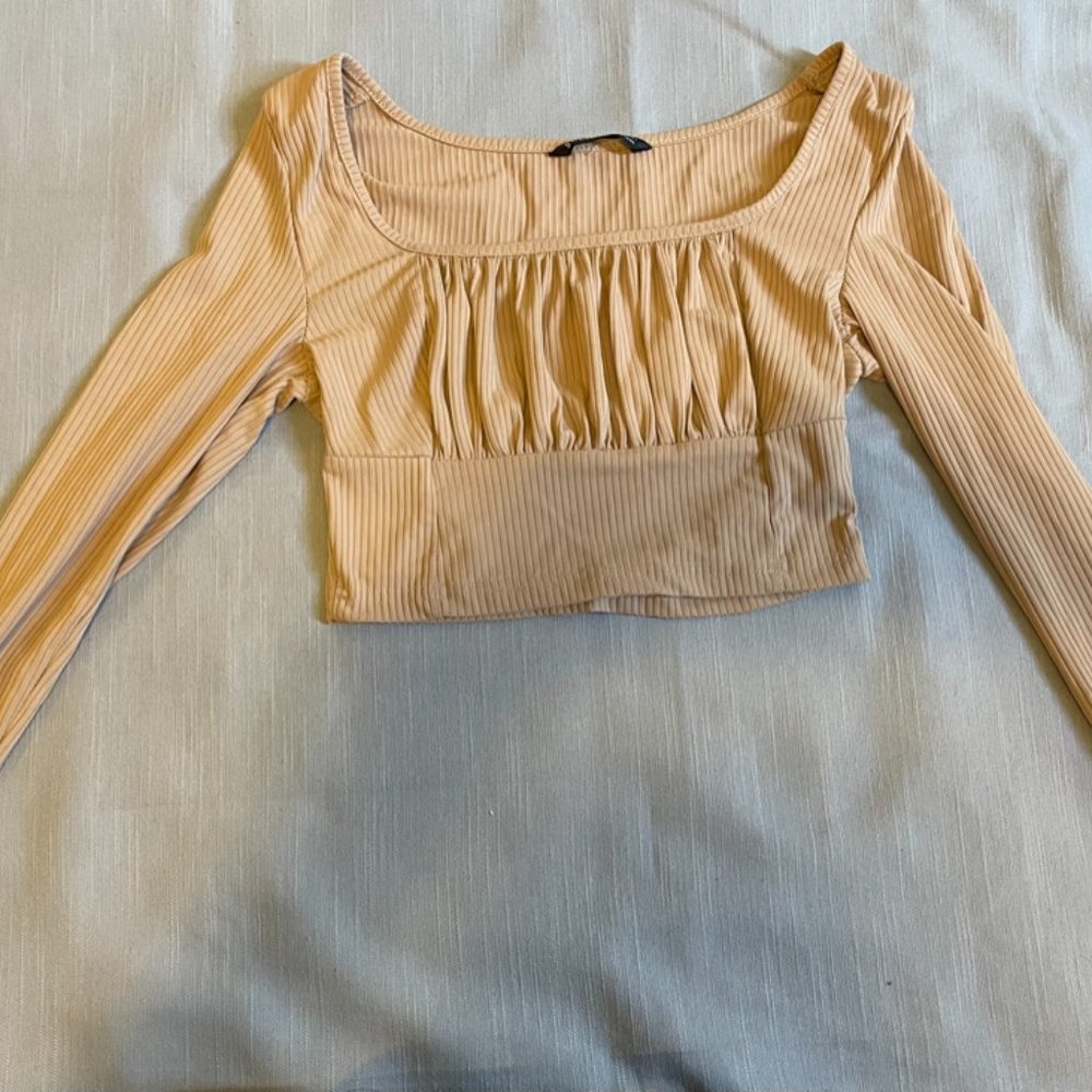 Tan Ruffled Top - Picture 2 of 3